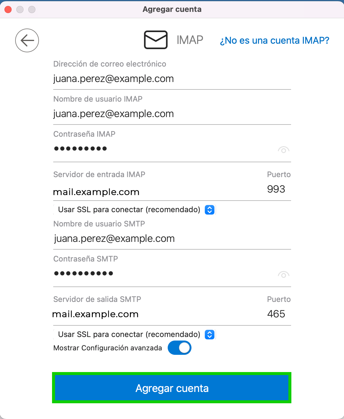 configuración avanzada outlook microsoft para android y ios